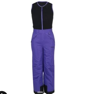 Arctix Kids Limitless Fleece Top Bib Overalls Black Purple Size Large Snow Pants